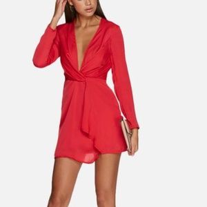 Missguided silky red dress size US 8